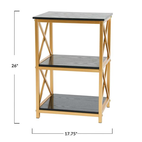 Black and Gold Crossline Side Table, image 5