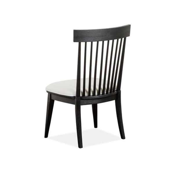 Madison Heights Black and White Dining Side Chair with Upholstered Seat and Windsor Back, image 3
