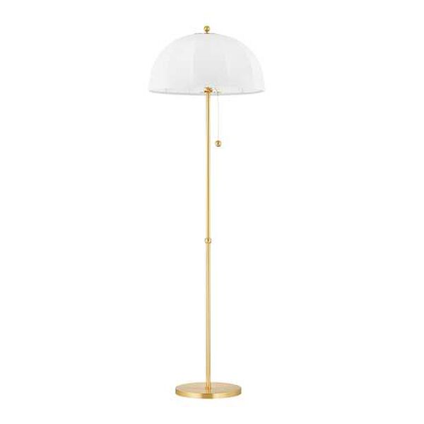 Meshelle Aged Brass One-Light Floor Lamp, image 1