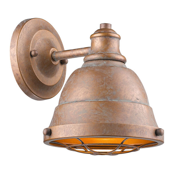 Bartlett Copper Patina 7-Inch One-Light Bath Vanity with Copper Patina Shade, image 3