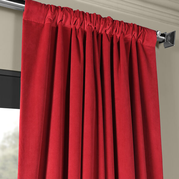 Moroccan Red Signature Blackout Velvet Single Panel Curtain-SAMPLE SWATCH ONLY, image 3