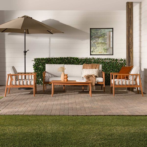 Circa Brown Four-Piece Outdoor Spindle Chat Set, image 1