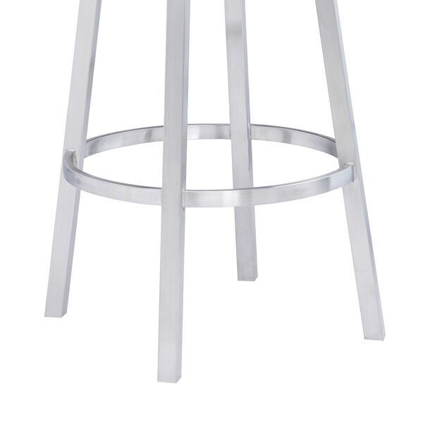 Madrid Gray and Stainless Steel 30-Inch Bar Stool, image 6