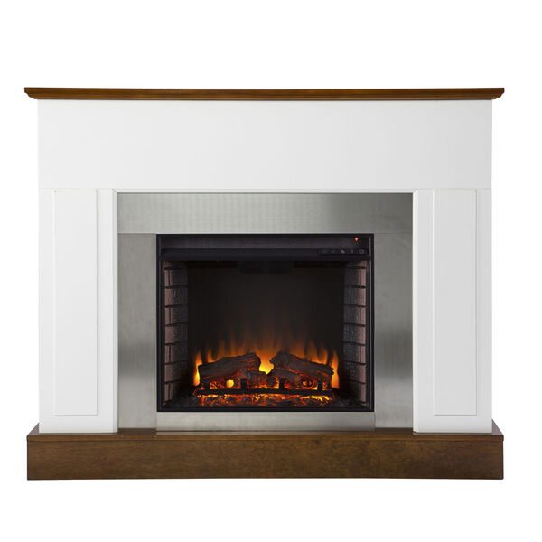 Eastrington White and Dark Tobacco Electric Fireplace, image 4
