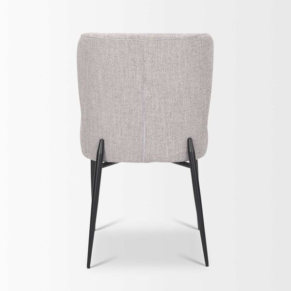 Hartt Matte Black Metal Frame and Gray Fabric Dining Chair, image 4