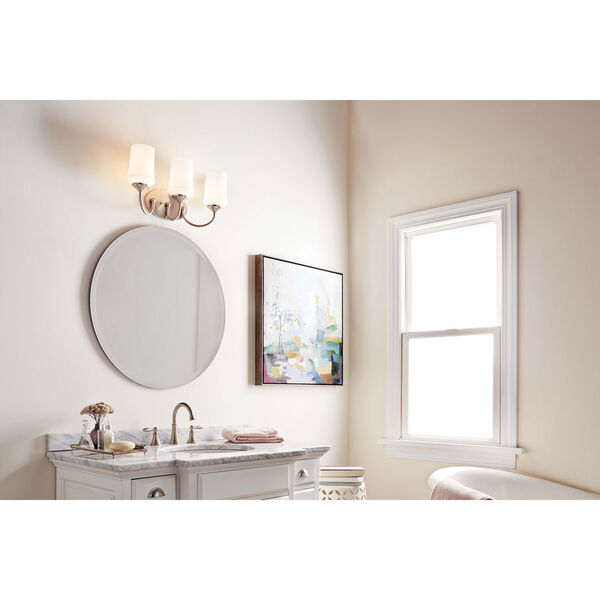 Aubrey Brushed Nickel Three-Light Bath Vanity, image 2