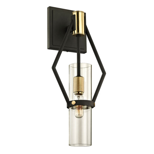 Barlow Textured Bronze and Brushed Brass Seven-Inch One-Light Wall Sconce, image 1