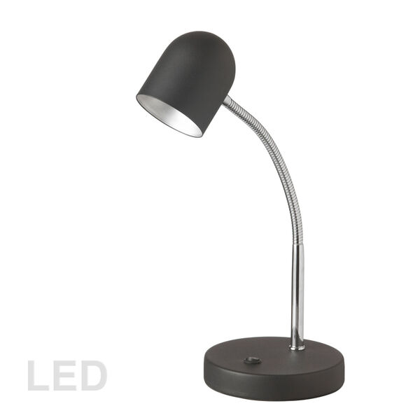 Black with Polished Chrome Five-Inch LED Desk Lamp, image 1