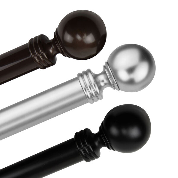 Sphere Black 28-48 Inches Curtain Rod, image 2
