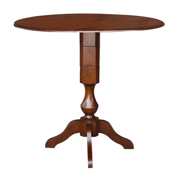 Espresso 42-Inch Round Pedestal Dual Drop Leaf Dining Table, image 1