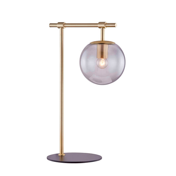 Lencho Gold Smoke Glass One-Light Table Lamp, image 1