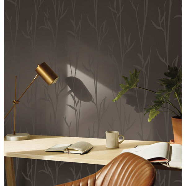 Matcha Brown Botanical Non-Pasted Wallpaper, image 1