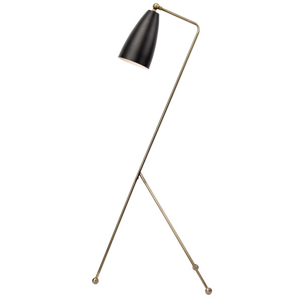 Lucille Black and Antique Brass One-Light Floor Lamp, image 3