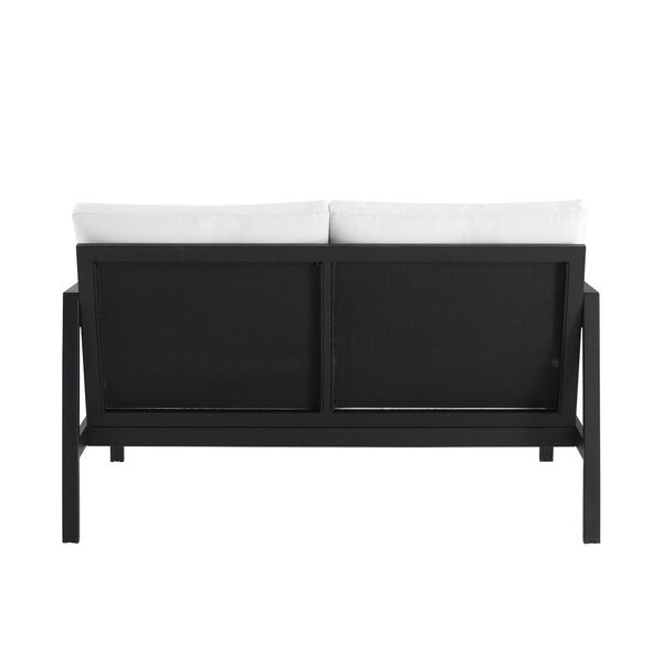 Monica Black and White Outdoor Loveseat, image 6