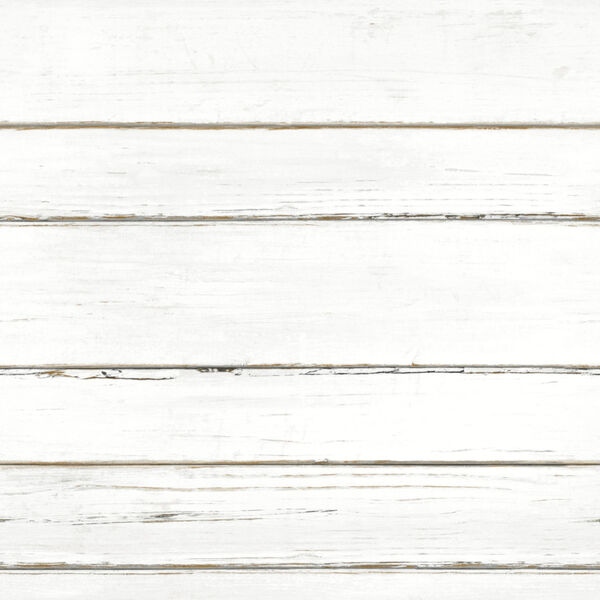 Simply Farmhouse White Shiplap Planks Wallpaper, image 2