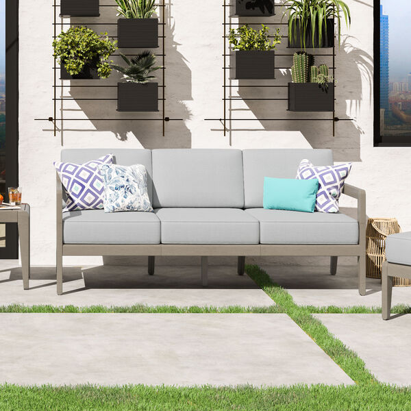 Sustain Rattan and Gray Outdoor Sofa, image 2