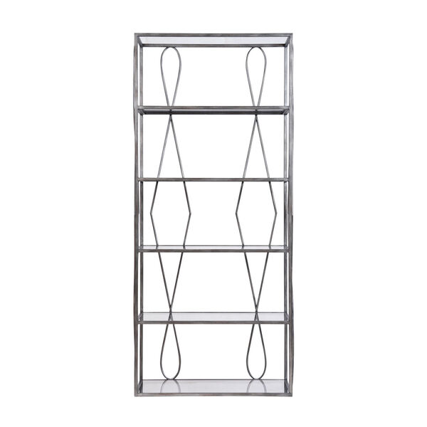 Neutro Graphite with Black Glass Bookcase Shelf, image 2
