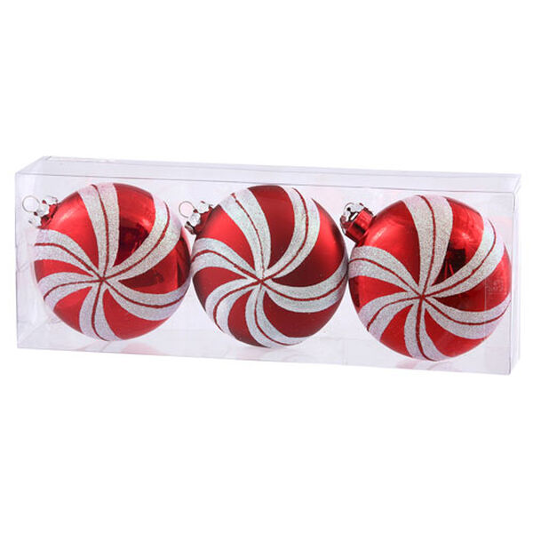 Candy Cane Assorted Ball Ornament 95mm 3/Box, image 1