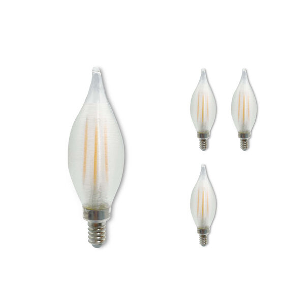 Pack of 4 Satin Glass C11 LED Candelabra E12 Dimmable 4W 2700 Spunlite Filament Light Bulb, image 2