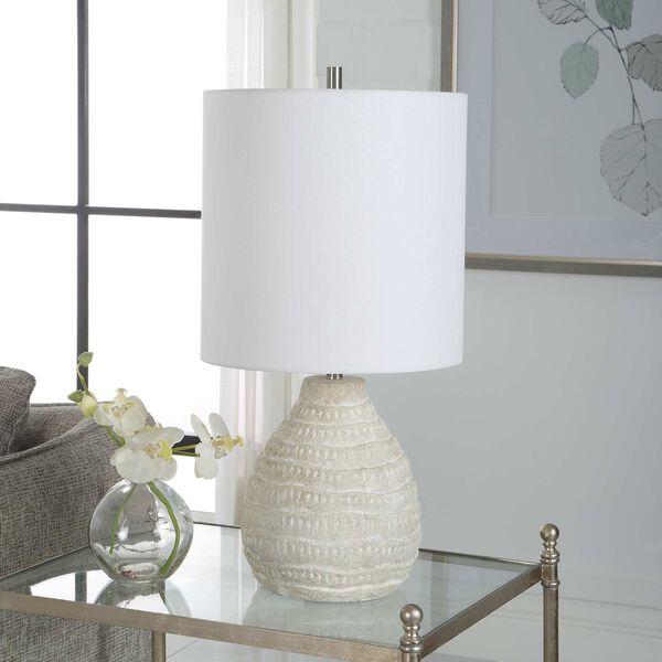 Isabella Textured Base Antique White One-Light Table Lamp, image 4