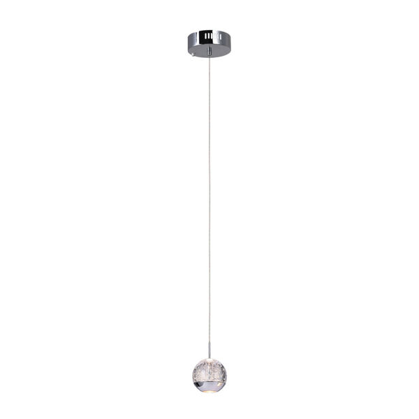 Perrier Chrome One-Light 5-Inch Mini Pendant with K9 Clear Crystal, image 1
