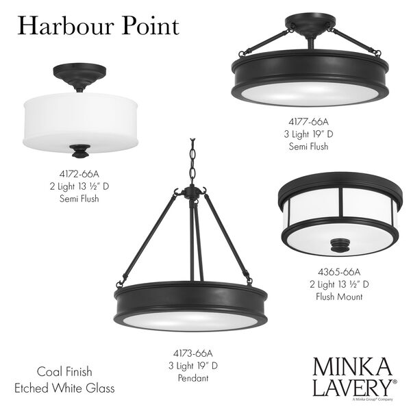 Minka-Lavery Harbour Point Gold 3-Light Semi Flush Mount