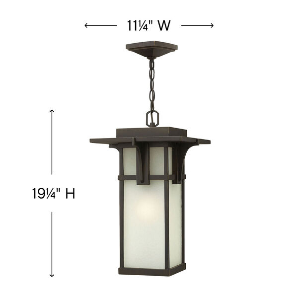 Manhattan Oil Rubbed Bronze 19-Inch One-Light Outdoor Hanging Pendant, image 6