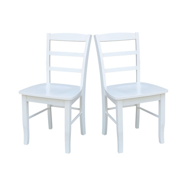 Madrid Ladderback Dining Chair in White - Set of Two, image 7