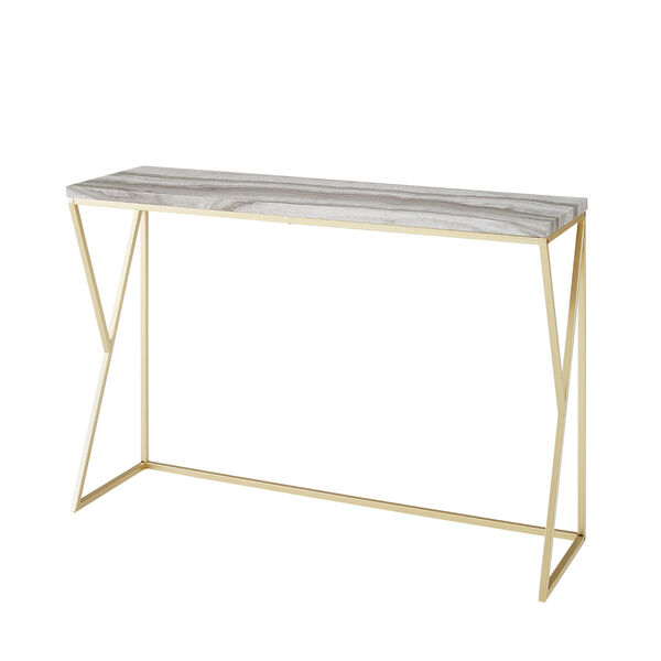 Lana Grey and Gold Geometric Side Entry Table, image 5