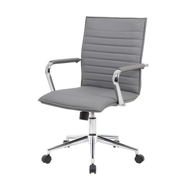Boss 23-Inch Grey Vinyl Hospitality Chair, image 2