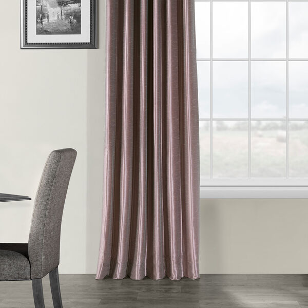 Smoky Plum Vintage Textured Faux Dupioni Silk Single Panel Curtain, 50 X 96, image 5