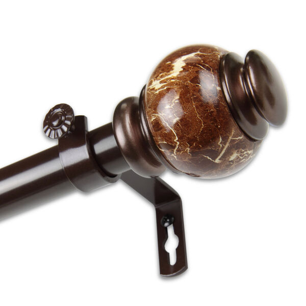 Bronze 84-Inch Marble Curtain Rod, image 1
