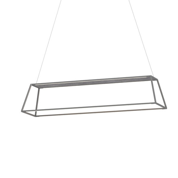 Z-Bar Silver 14-Inch Soft Warm LED Rectangle Pendant, image 5