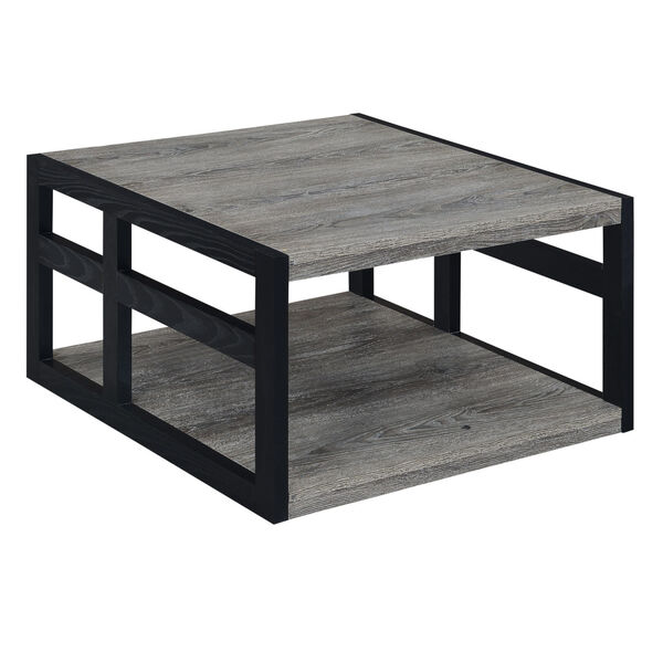 Monterey Weathered Gray Black Square Coffee Table, image 1