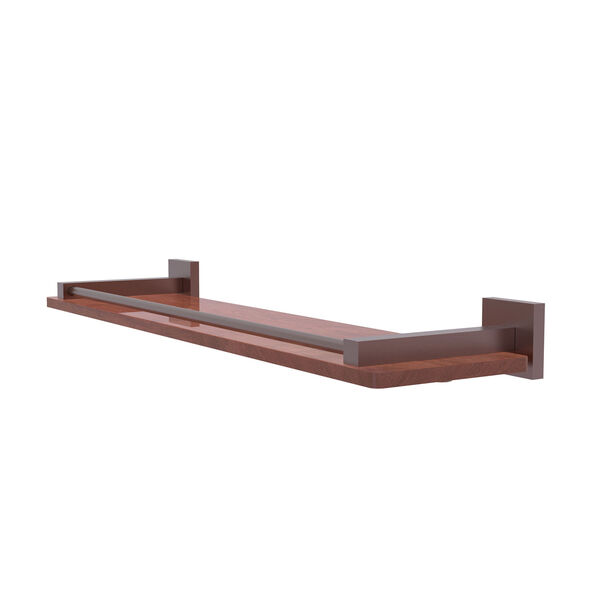 Montero Antique Copper 22-Inch Solid IPE Ironwood Shelf with Gallery Rail, image 1