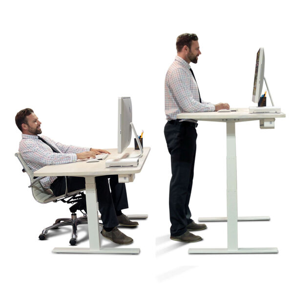 Autonomous White Frame Black Matte Top Premium Adjustable Height Standing Desk, image 5
