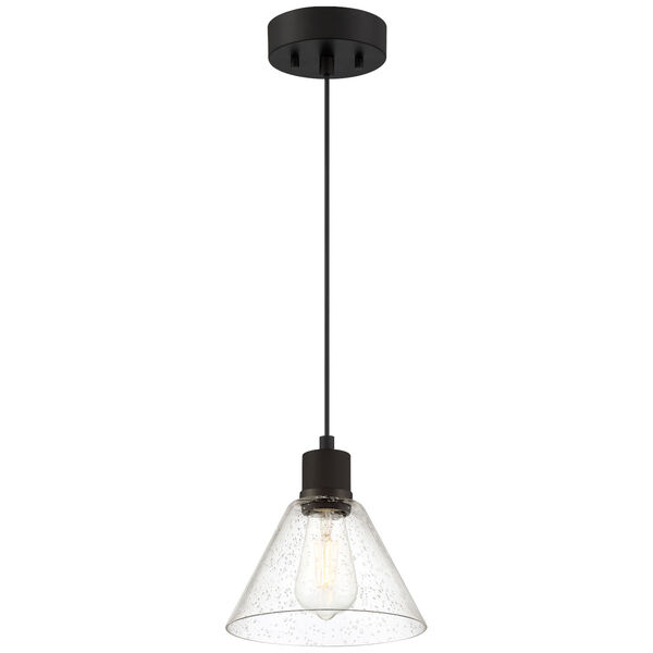 Port Nine Black Outdoor One-Light LED Pendant with Clear Glass, image 1