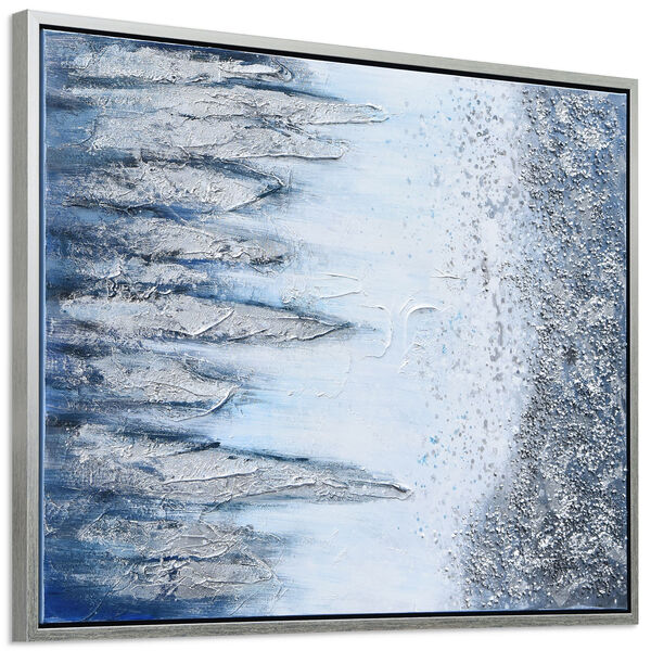 Icicles Textured with Glitter Framed Hand Painted Wall Art, image 4