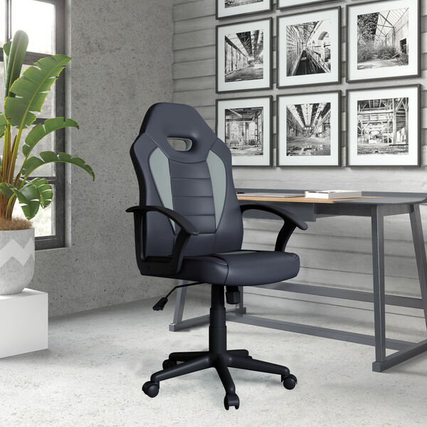 Hendricks Gray Gaming Office Chair with Vegan Leather, image 2