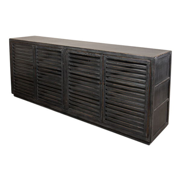 Black St Lucia Sideboard with Solid Sides, image 1