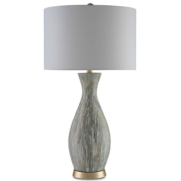 Rana Light Green, White Drip Glaze and Silver Leaf One-Light Table Lamp, image 3