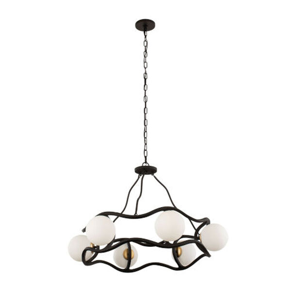 Black Betty Carbon French Gold Six-Light Chandelier, image 3