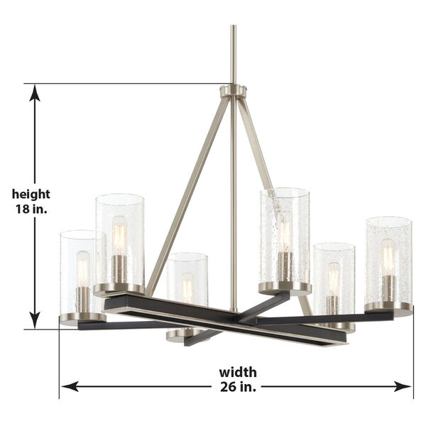 Coles Crossing Coal And Brushed Nickel Six-Light Chandelier, image 2