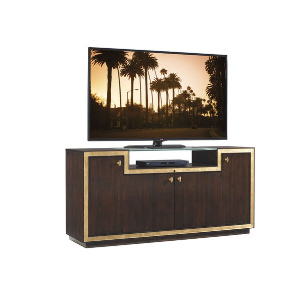 Bel Aire Walnut and Gold Palisades Media Console, image 1