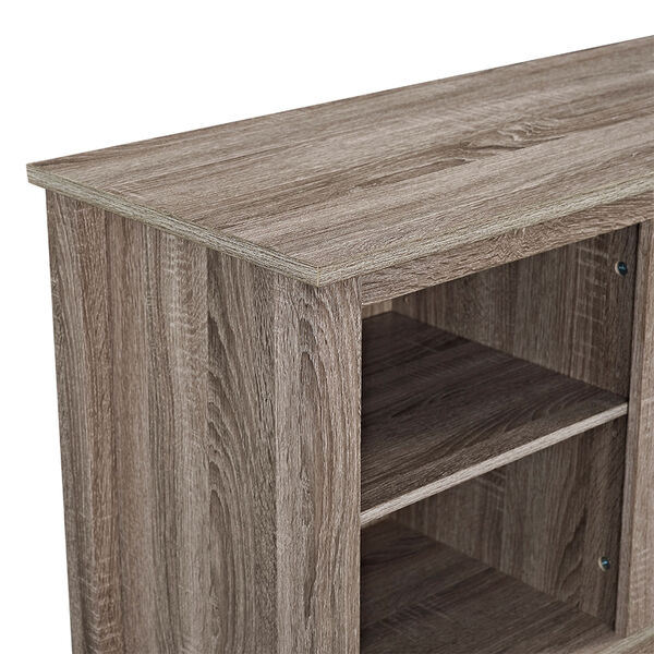 58-inch Driftwood TV Stand with Fireplace Insert, image 2