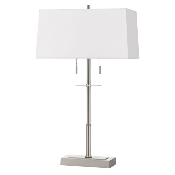 Norwich Brushed Steel Two-Light Table Lamp, image 1