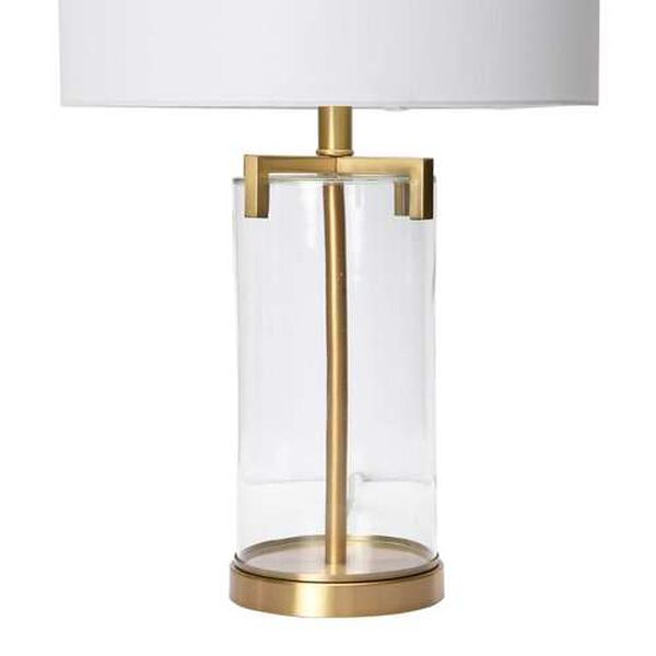 Brushed Gold and Glass One-Light Table Lamp, image 2
