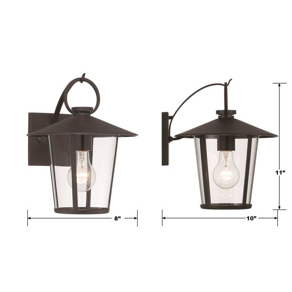 Andover Matte Black One-Light Outdoor Wall Mount, image 3