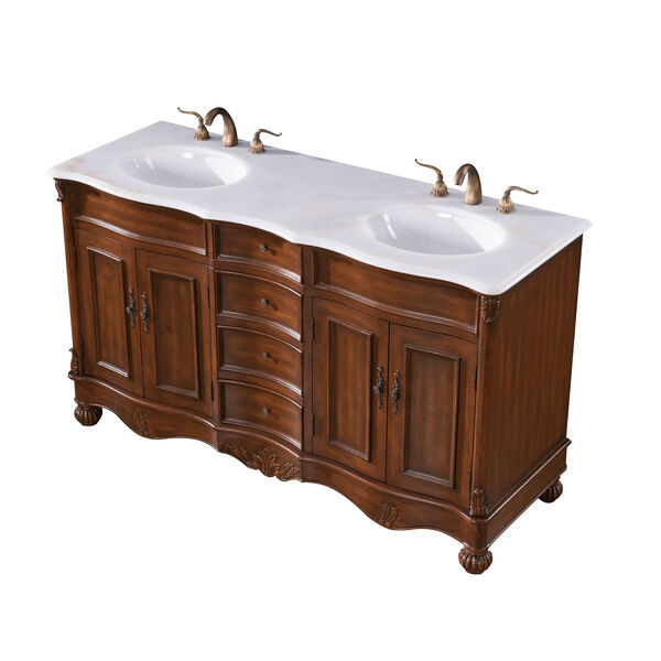 Windsor Teak 60-Inch Vanity Sink Set, image 3