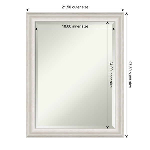 Trio White and Silver 22W X 28H-Inch Bathroom Vanity Wall Mirror, image 6